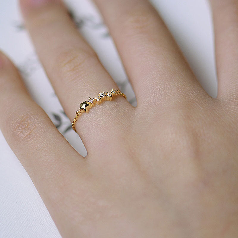 Wholesale Sterling Silver Gold Plated Star Ring